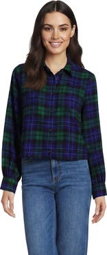 Lands' End Cropped Flannel Shirt
