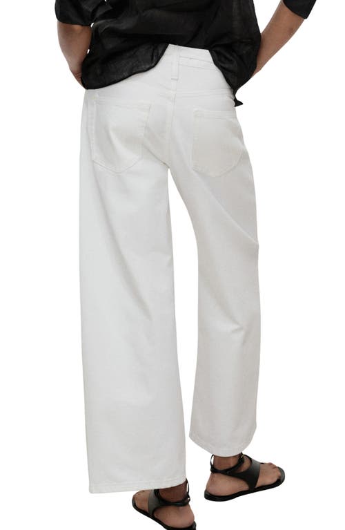 Mango Tie Waist Wide Leg Jeans In White