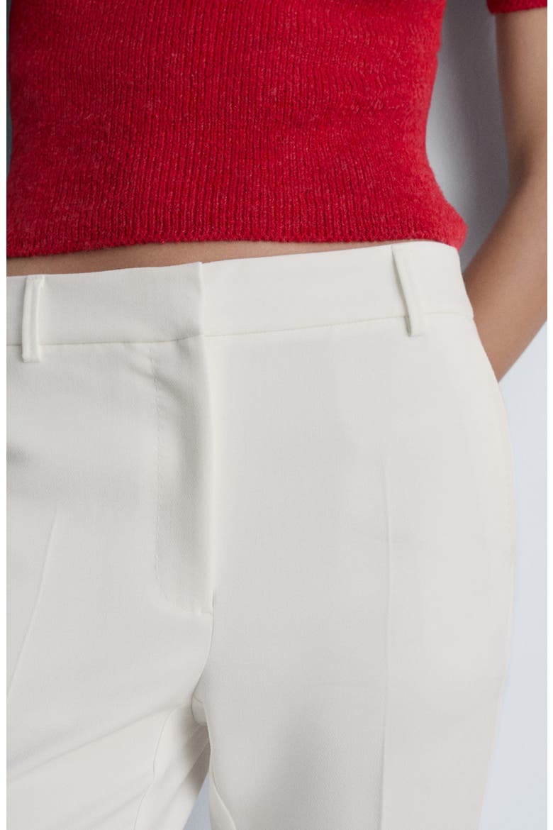 Pleated Straight Leg Ankle Pants, Alternate, color, WHITE