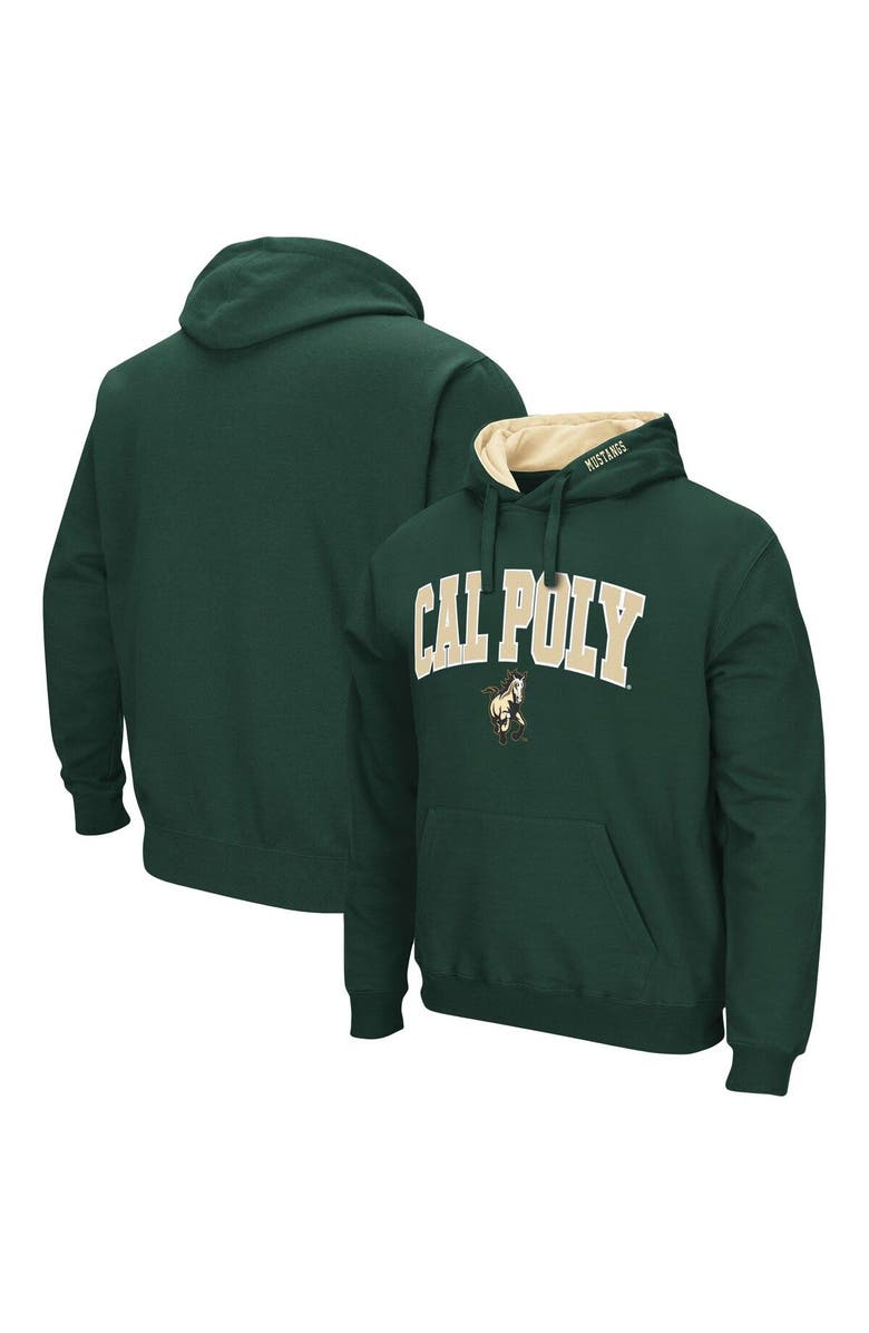 COLOSSEUM Men's Colosseum Green Cal Poly Mustangs Arch and Logo Pullover Hoodie, Main, color, Green