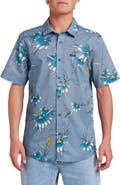 Quiksilver Costal Flora Classic Fit Floal Short Sleeve Cotton Button-Up Shirt