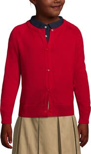 Lands' End School Uniform Girls Cotton Modal Cardigan Sweater