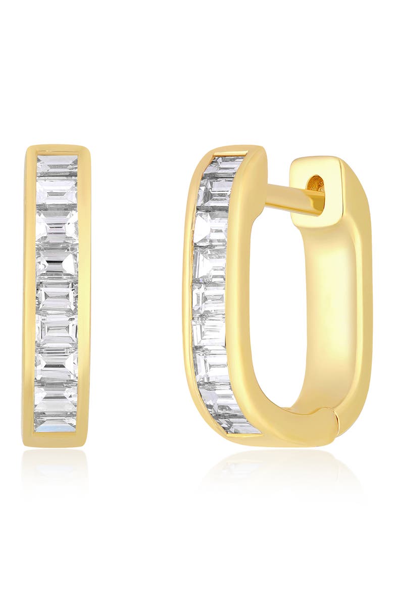 Mini Baguette Diamond Jumbo Lola Hoop Earrings, Main, color, 14K YELLOW GOLD