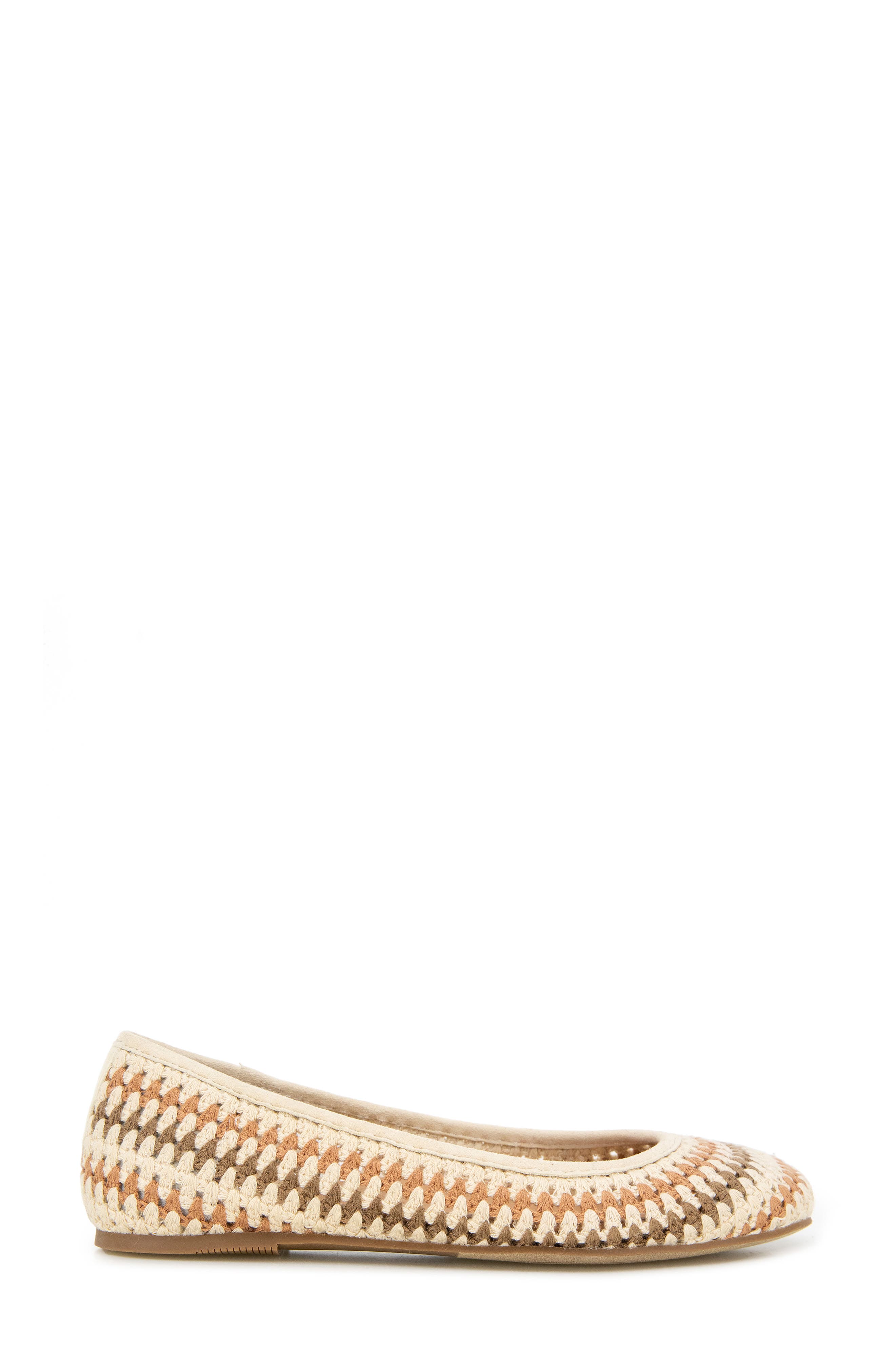 Gentle Souls Mable Macramé Flat, Alternate, color, Tan Multi Fabric