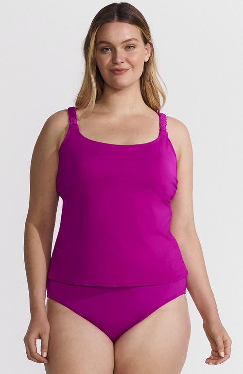 Lands' End Macrame Tankini Top In Crimson Rose