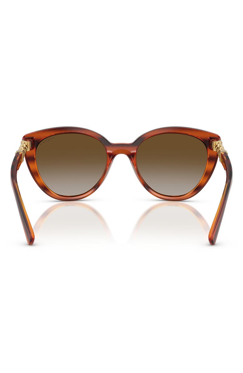 VOGUE 53mm Polarized Cat Eye Sunglasses, Alternate, color, Havana