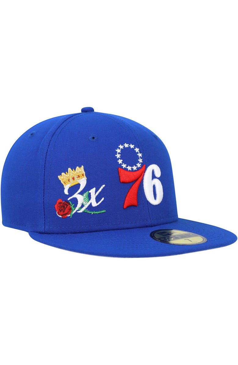 New Era Men's New Era  Royal Philadelphia 76ers Crown Champs 59FIFTY Fitted Hat, Main, color, 