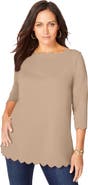 Jessica London Scallop Boatneck Tunic