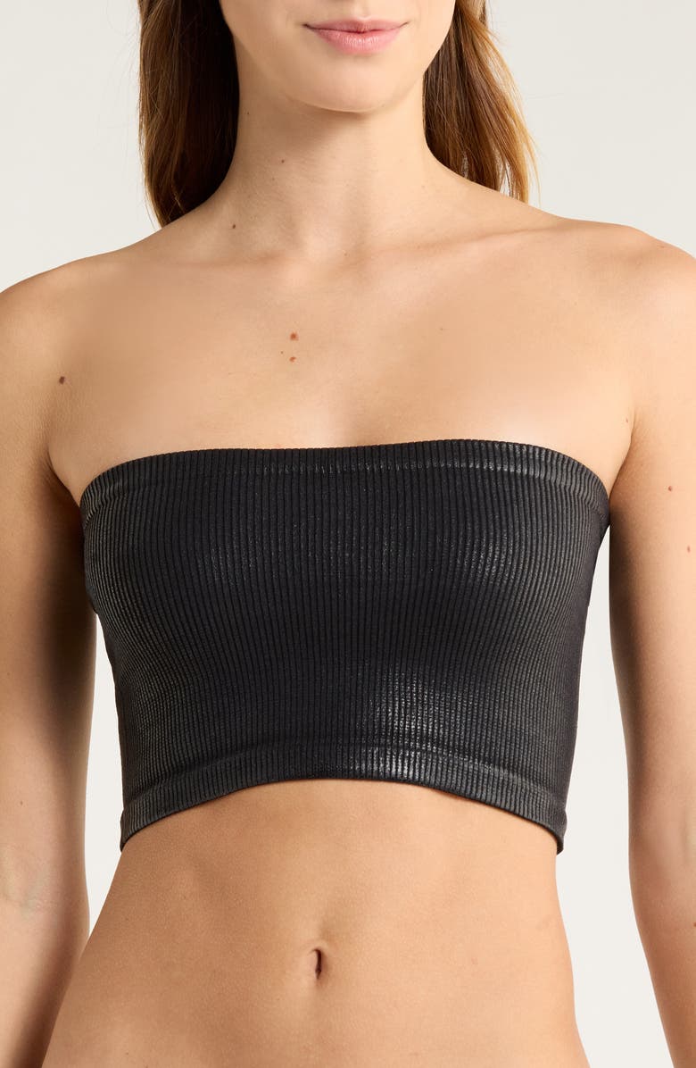 Free People Amelia Foil Bandeau Top, Main, color, Black Combo