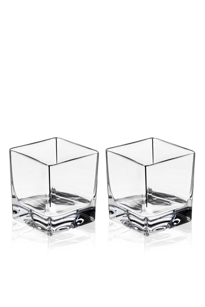 Braque Crystal Rocks Glasses Set of 2, Main, color, Clear