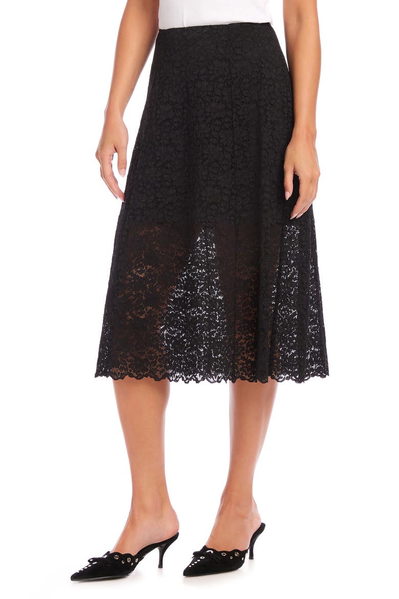 Millie Lace A-Line Skirt, Alternate, color, BLACK