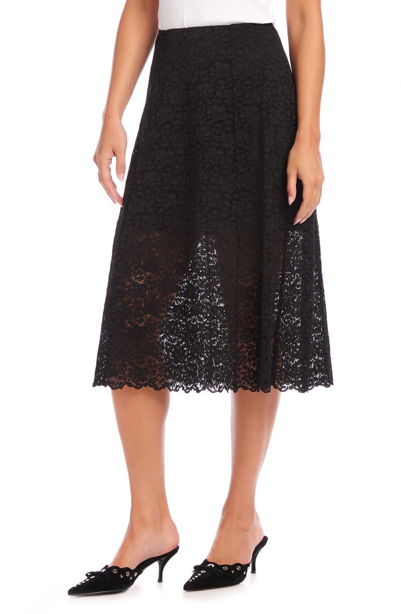 FIFTEEN TWENTY Millie Lace A-Line Skirt, Alternate, color, Black