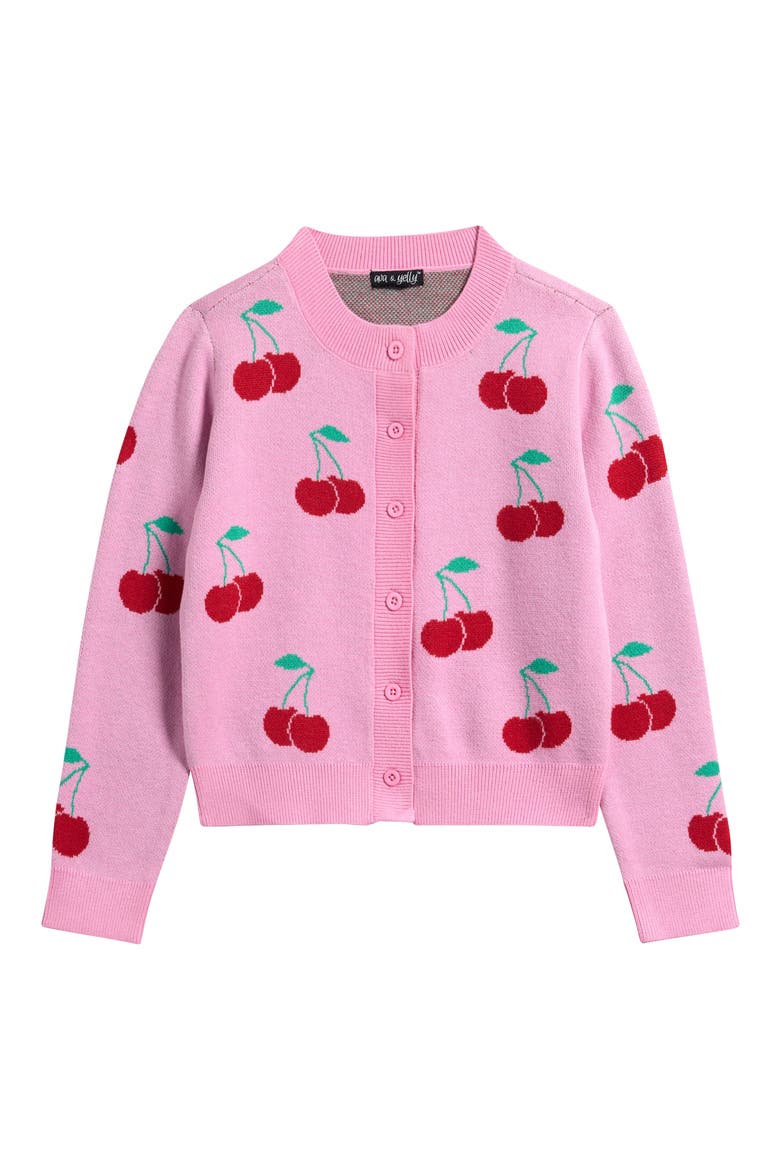 Kids' Cherry Cardigan, Main, color, PINK