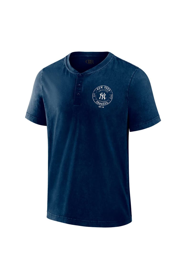 Men's Darius Rucker Collection by Fanatics  Navy New York Yankees Washed Henley Shirt, Alternate, color, Navy
