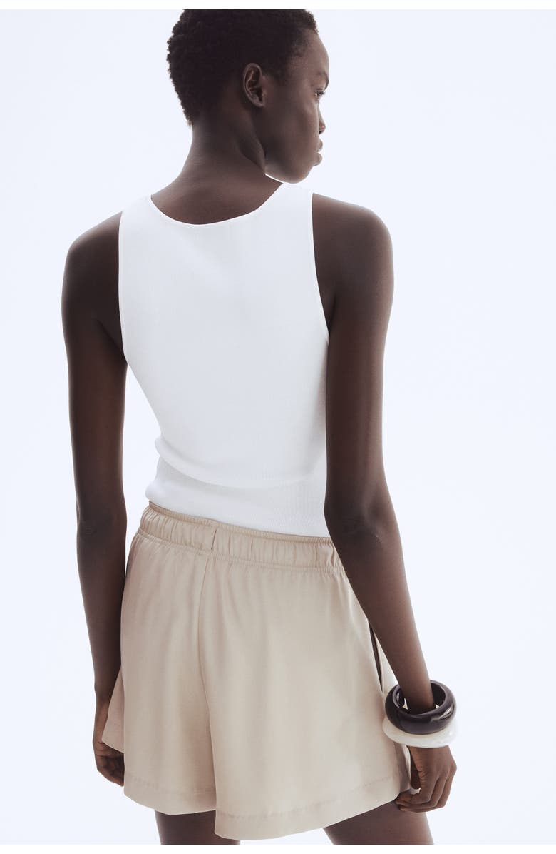 H&M Twill drawstring shorts, Alternate, color, Beige