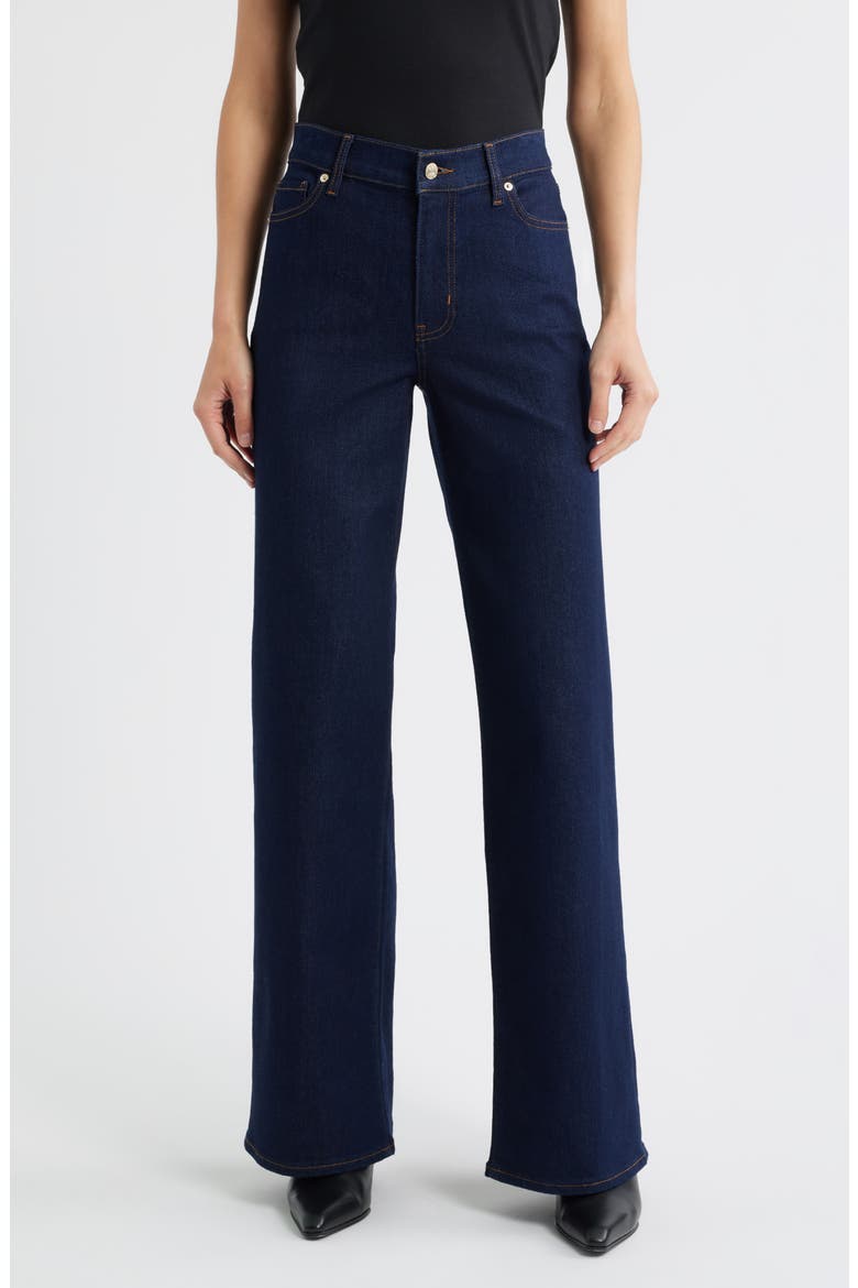 Long Le Slim Palazzo High Waist Wide Leg Jeans, Main, color, RINSE