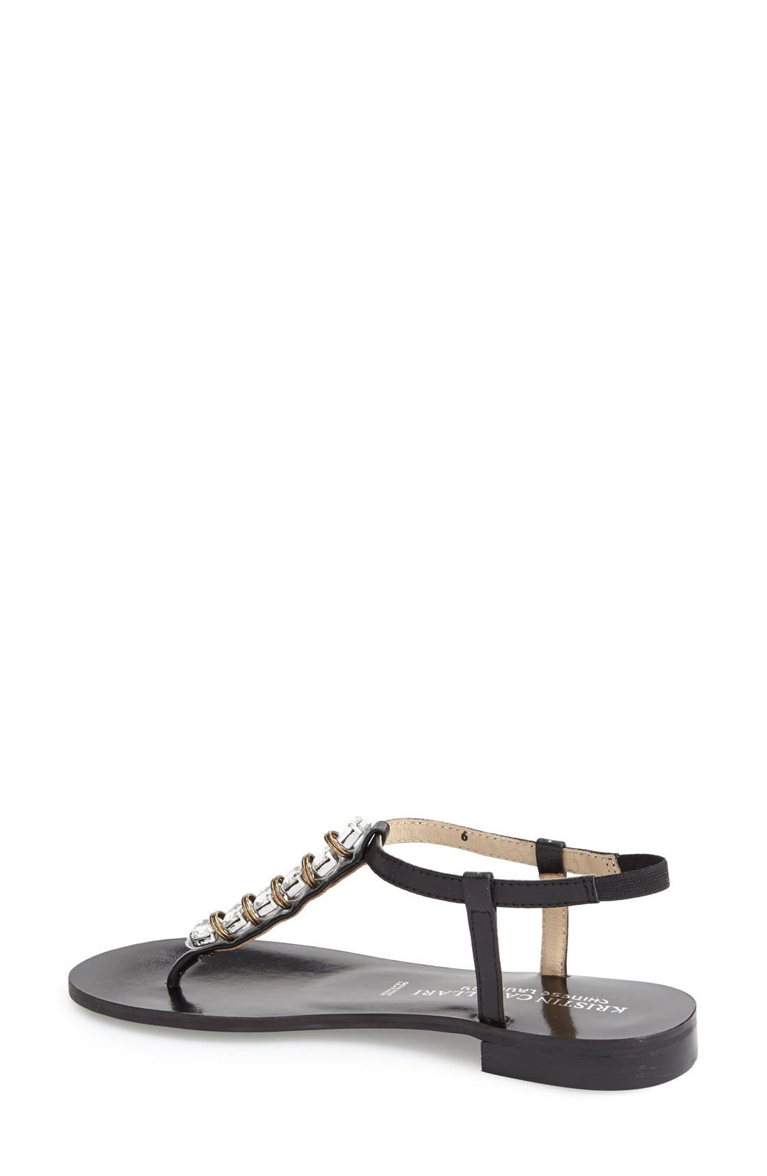 'Grace' Thong Sandal, Alternate, color, BLACK