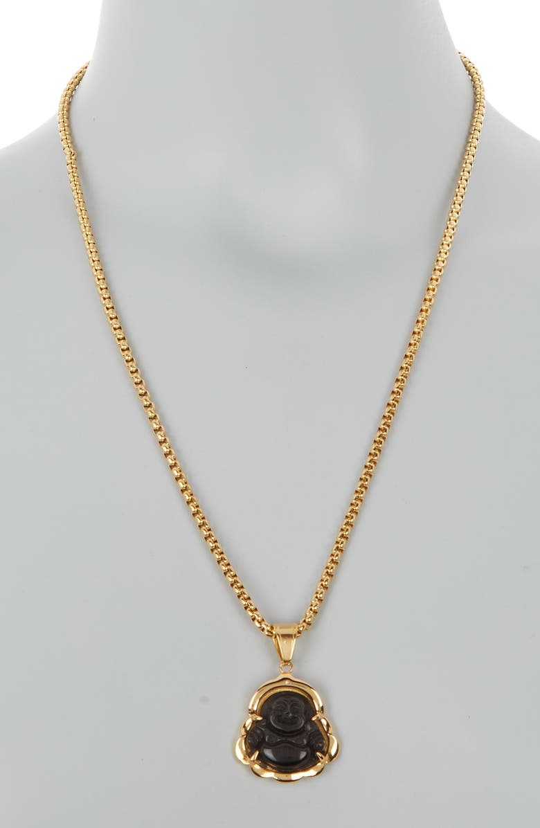 EYE CANDY LOS ANGELES Men's Leo Buddha Pendant Necklace, Alternate, color, Gold