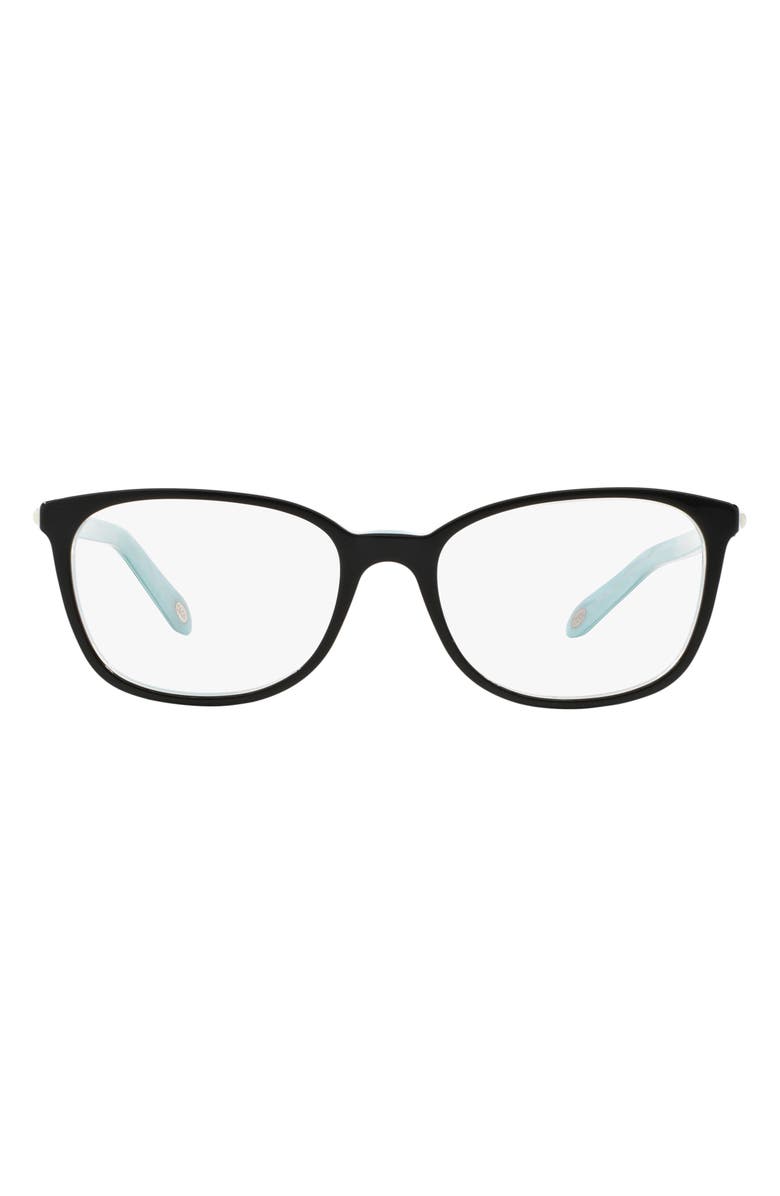 Tiffany & Co. Universal Fit 53mm Square Optical Glasses, Main, color, Black Blue