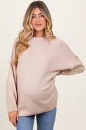 PinkBlush Oversized Crewneck Melange Knit Sweater