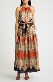 Julia Jordan Paisley Sleeveless Tiered Dress