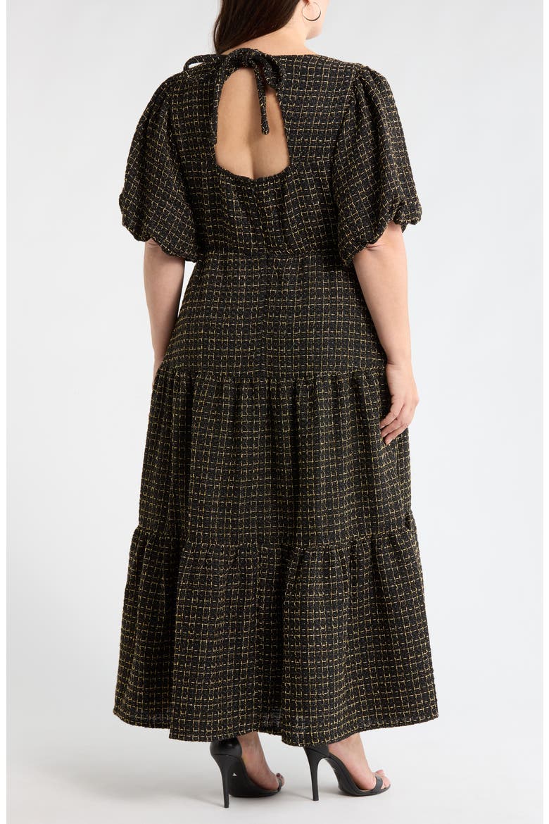 Carrol Zaylee Tweed Tillie Maxi Dress, Alternate, color, BLACK