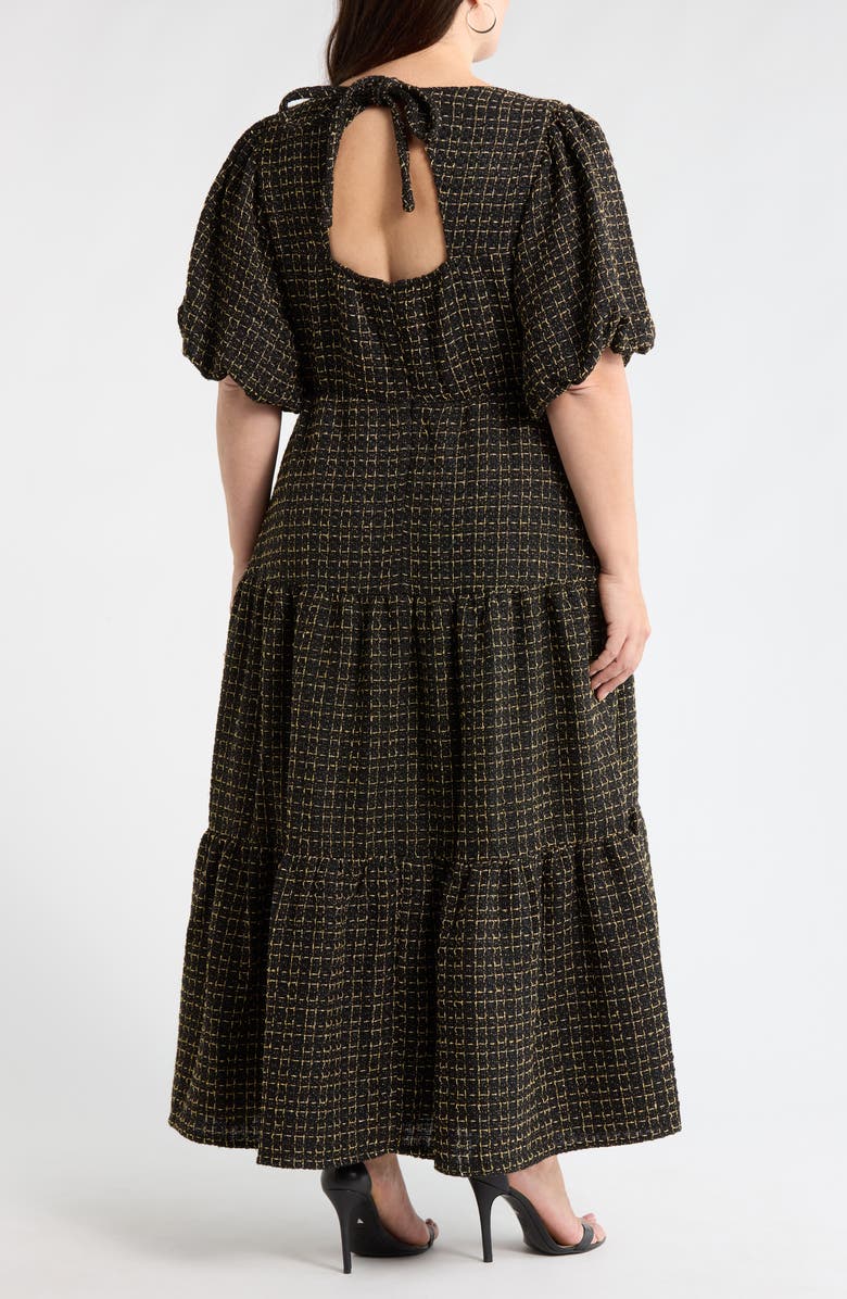 SUGARLIPS Carrol Zaylee Tweed Tillie Maxi Dress, Alternate, color, Black