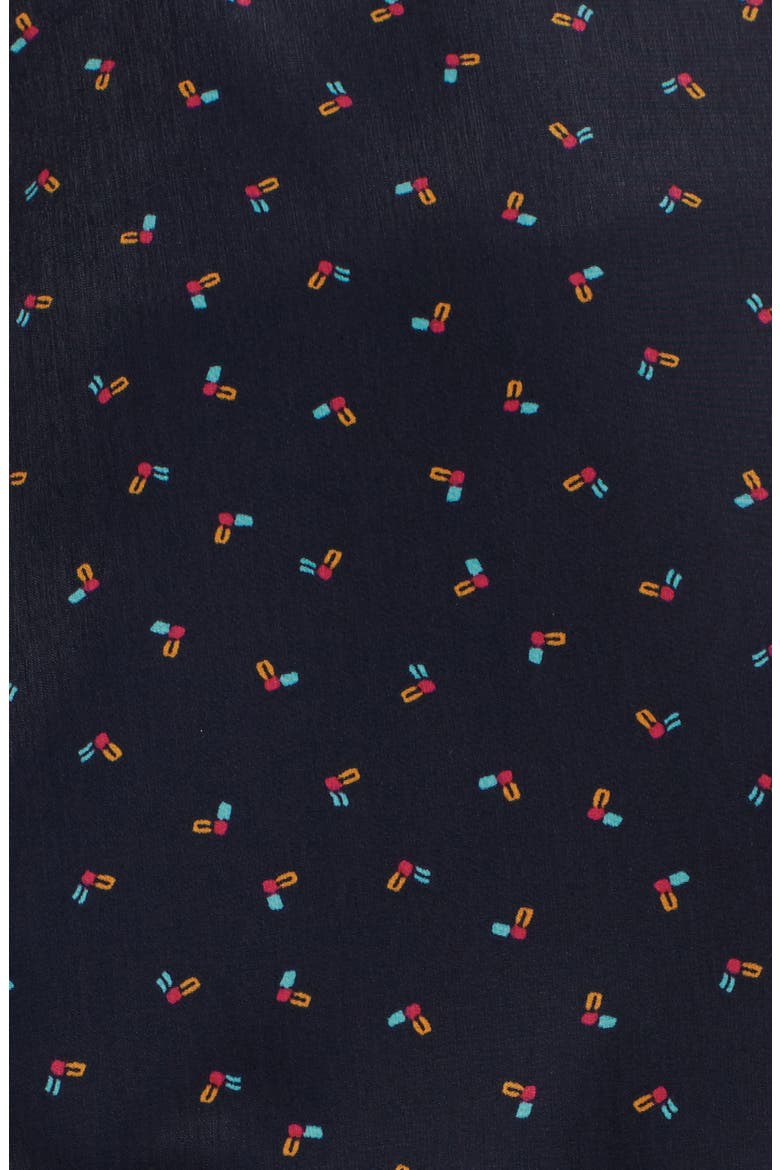 High Neck Fit & Flare Dress, Alternate, color, NAVY MULTI