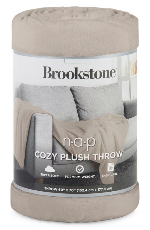 Brookstone Nap Plush Throw Blanket In Brown