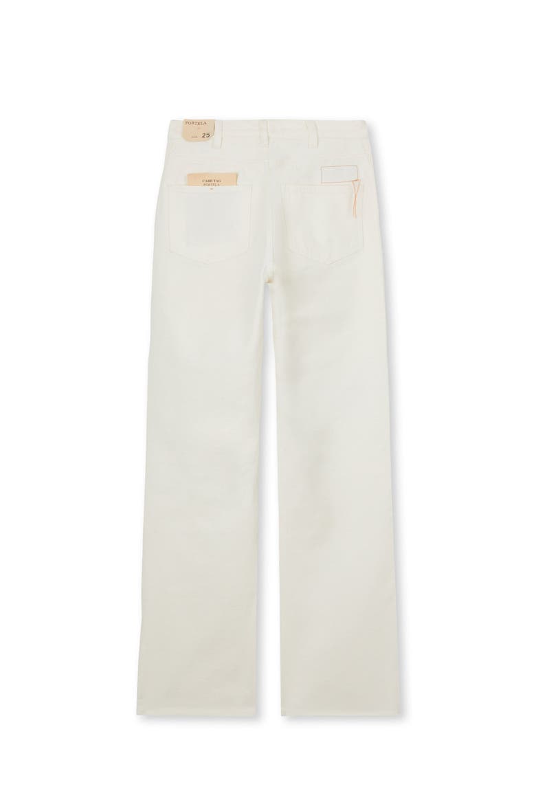Janej Bootcut Bull Cotton White Trousers, Alternate, color, WHITE