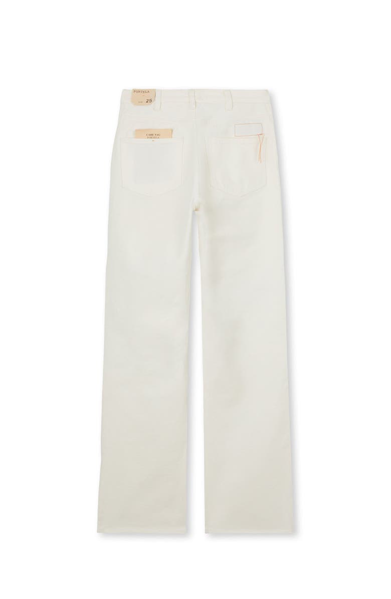 Fortela Janej Bootcut Bull Cotton White Trousers, Alternate, color, White