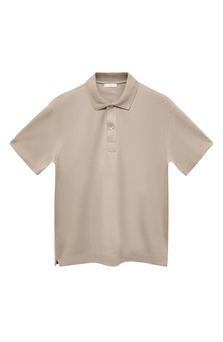 MANGO Relaxed Fit Cotton Blend Polo, Alternate, color, Light/ Pastel Grey