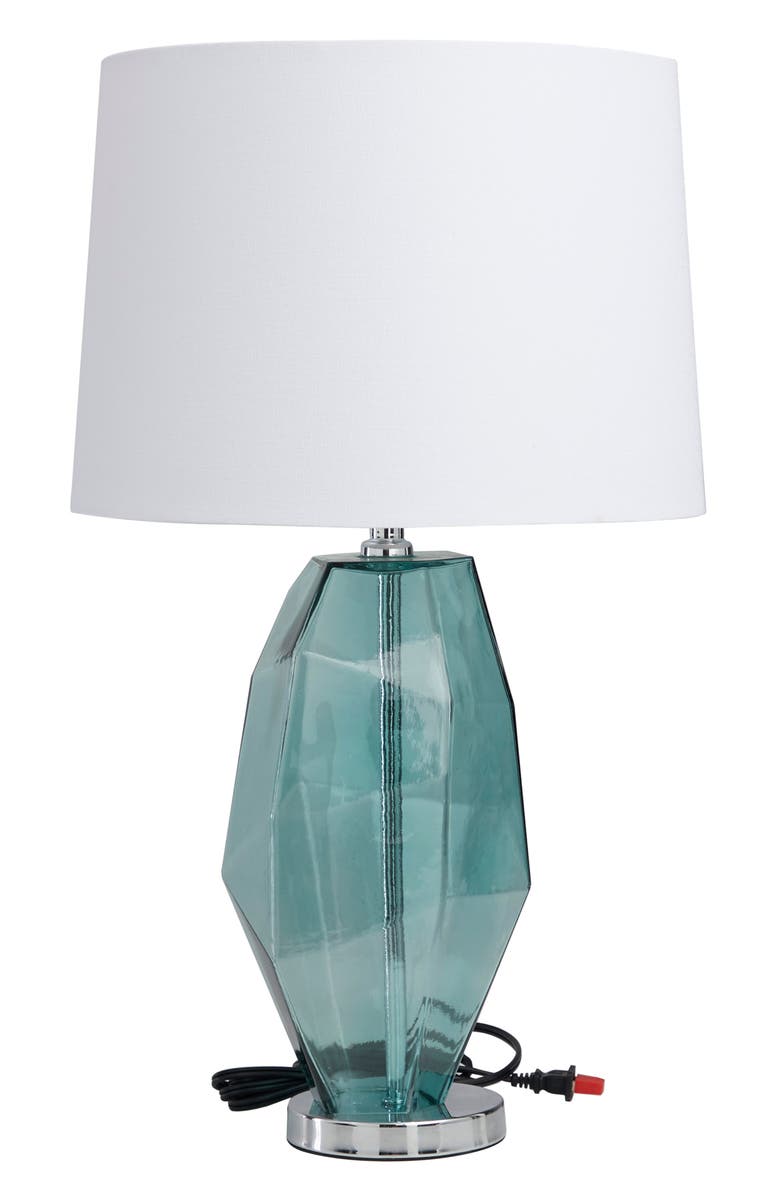 WILLOW ROW Teal Glass Table Lamp, Main, color, 