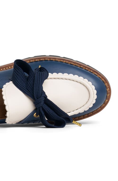 Shop The Office Of Angela Scott Miss Elsie Lug Sole Loafer In Navy And White