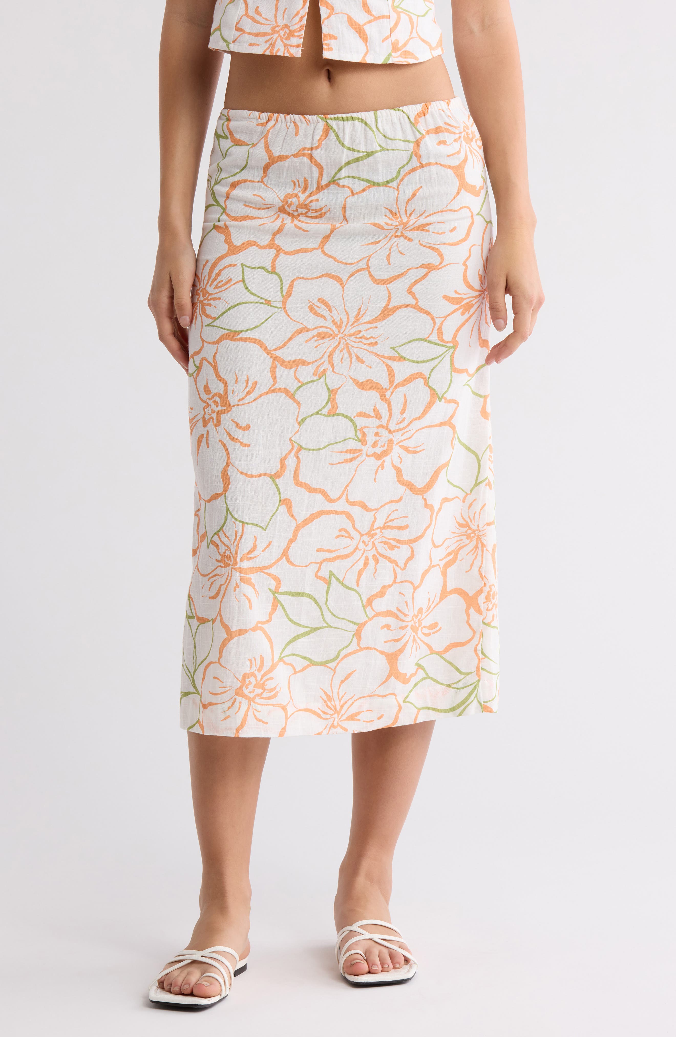 Billabong Keep It Simple Cotton Midi Skirt