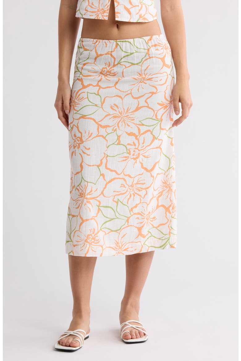 Keep It Simple Cotton Midi Skirt, Main, color, SALT CRYSTAL