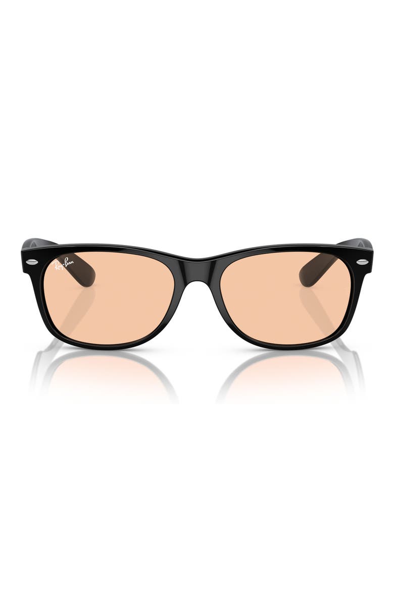 55mm Square Sunglasses, Main, color, BLACK / PINK