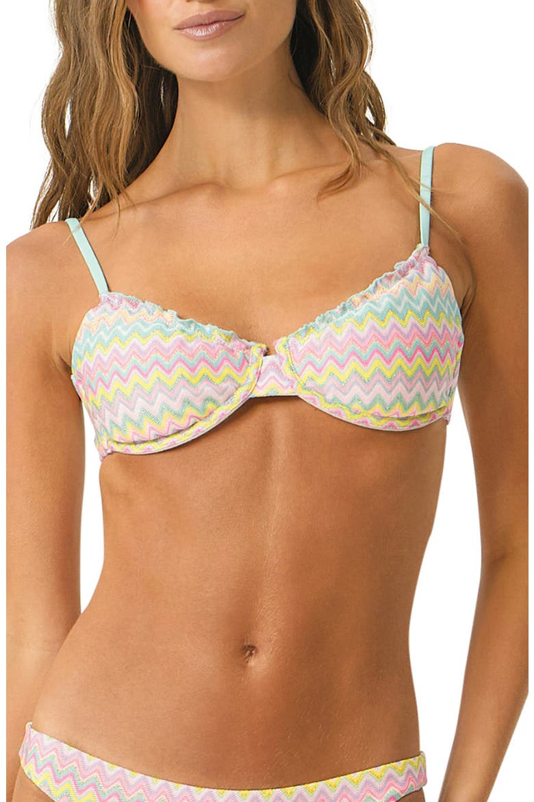 Lettuce Edge Underwire Bikini Top, Main, color, LOVE SPELL
