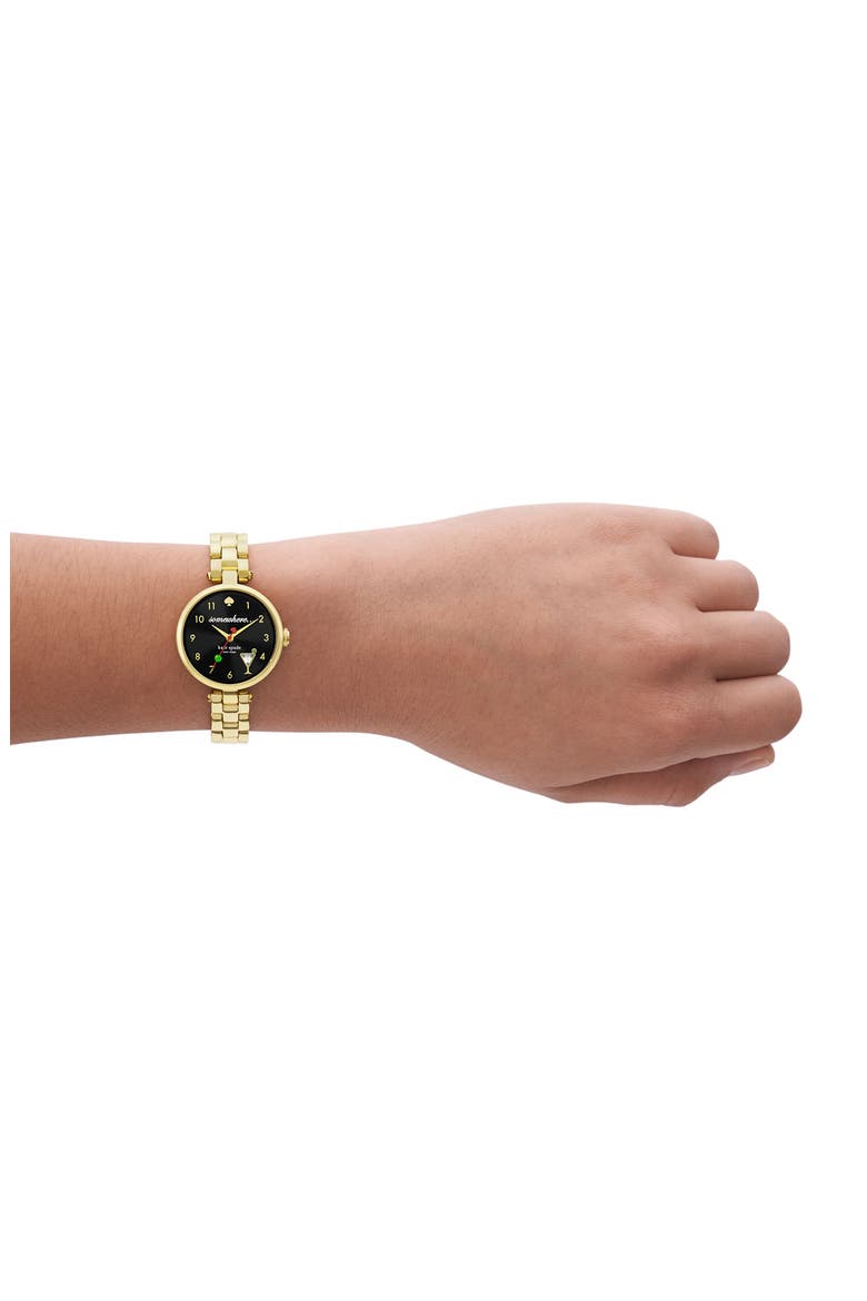 holland bracelet watch, 28mm, Alternate, color, BLACK/ GOLD
