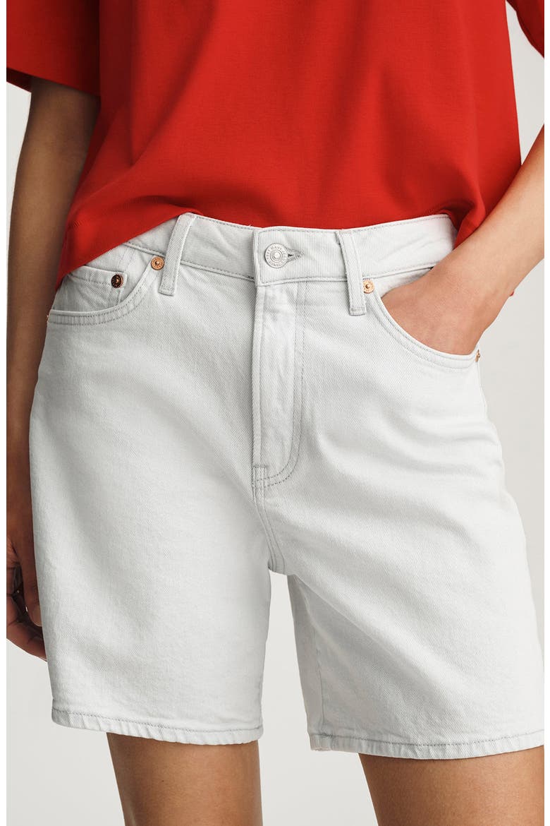 Heidi High Waist Mid Thigh Denim Shorts, Alternate, color, LIGHT SKY CLASSIC BLUE