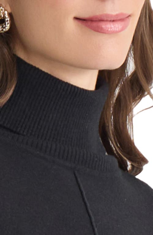 Jones New York Turtleneck Seam Front Bouclé Sweater In Black