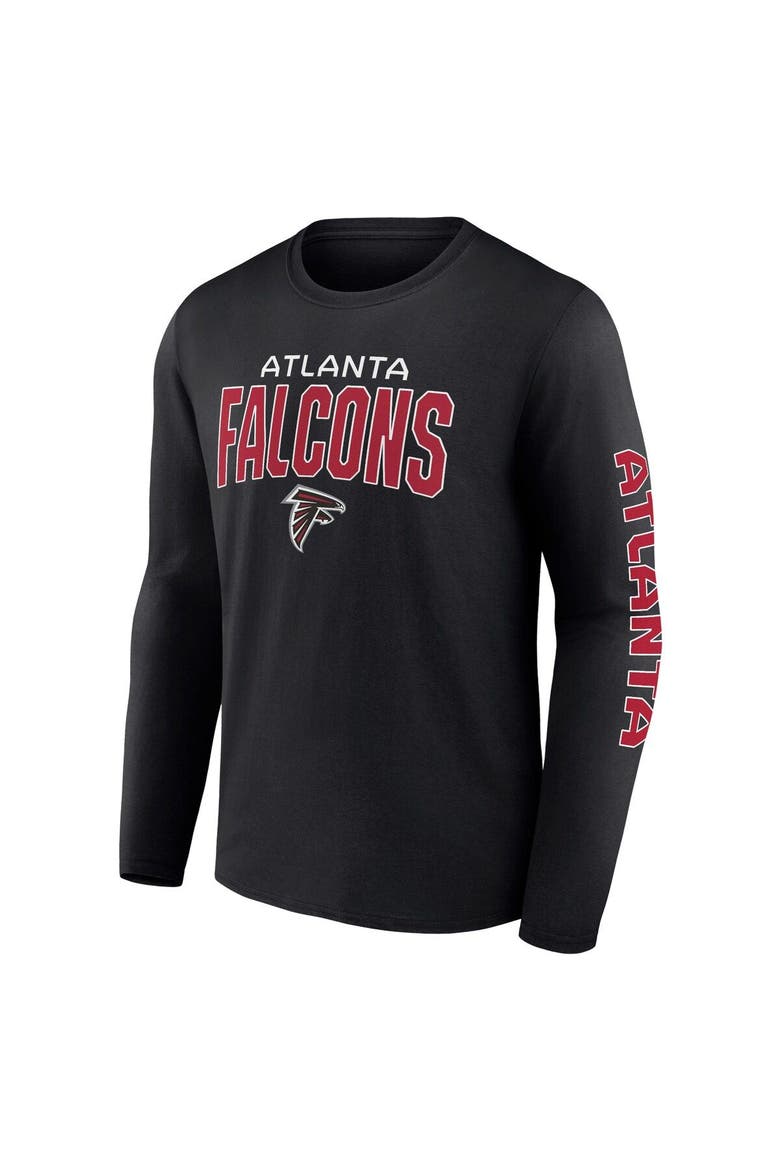Men's Fanatics Branded Black Atlanta Falcons Wordmark Go the Distance Long Sleeve T-Shirt, Alternate, color, Black