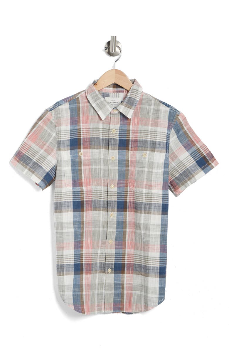 Lucky Brand Mason Short Sleeve Workwear Button-Up Shirt, Alternate, color, Black Multi