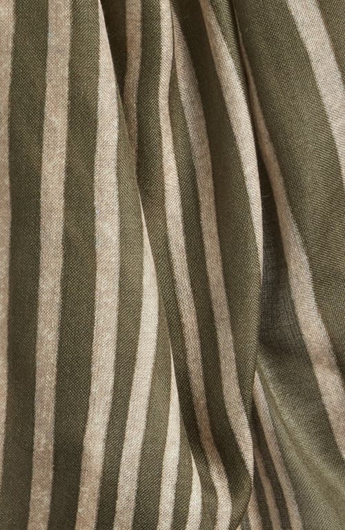 Nordstrom Eyelash Trim Print Cashmere & Silk Wrap In Green