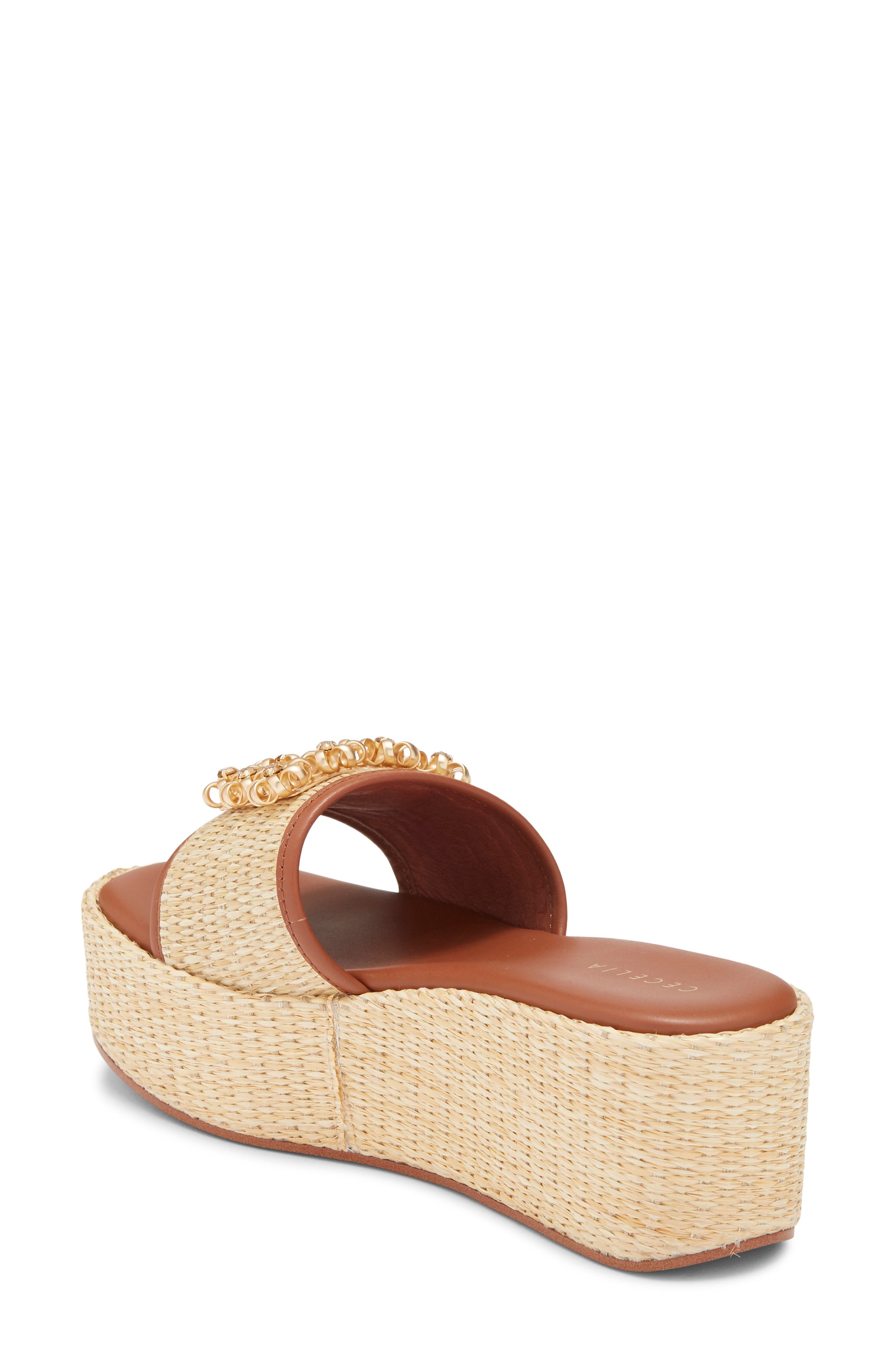 Cecelia New York Generous Platform Wedge Sandal, Alternate, color, Natural
