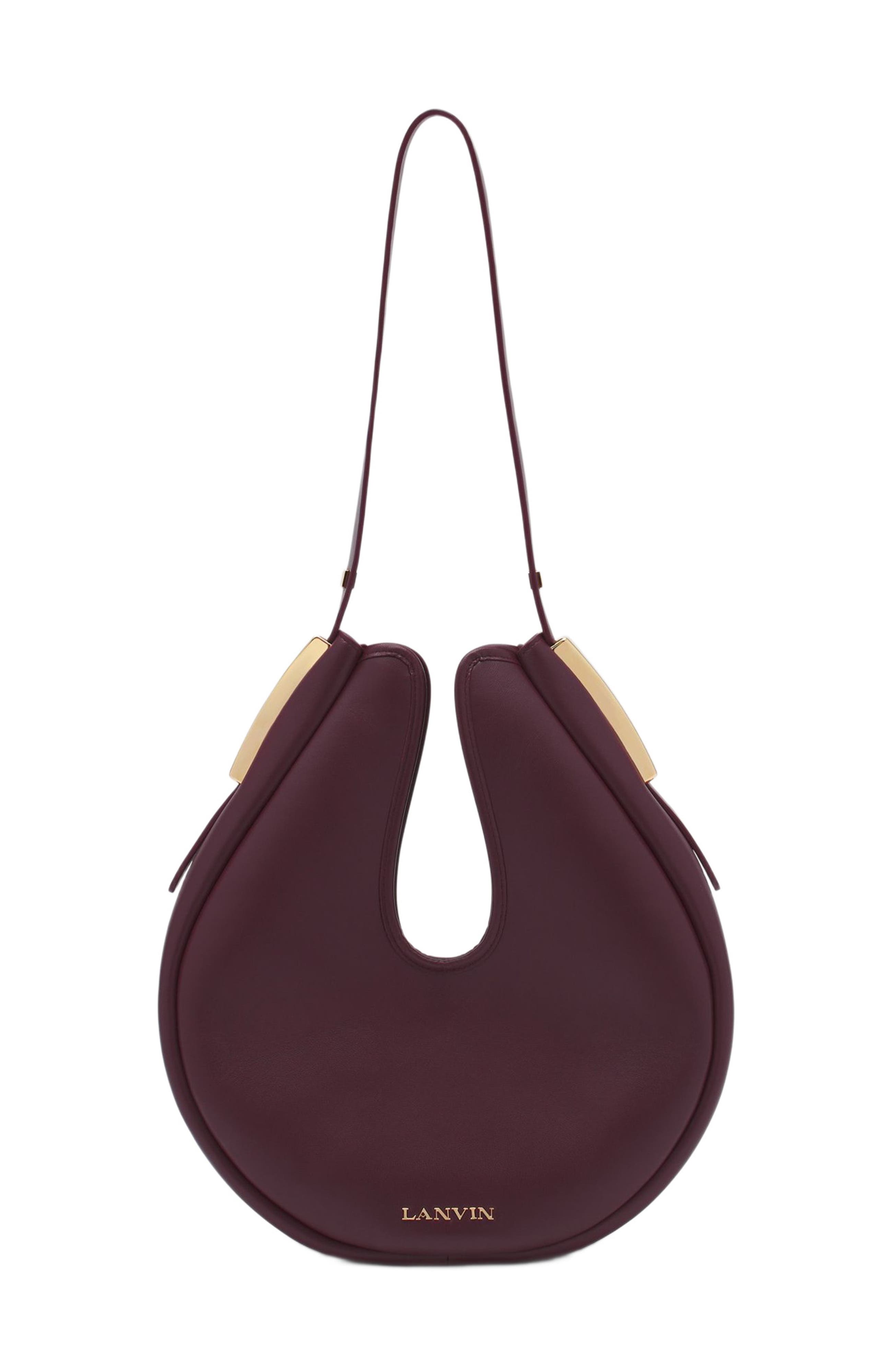 Lanvin Hobo Cymbal Leather Bag, Alternate, color, 