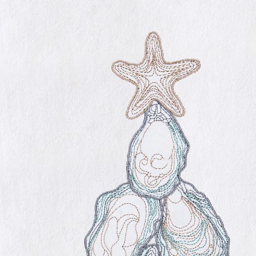 C & F Home C&f Home Oyster Tree Kitchen And Bathroom Graphic Print Hand Towel In Gray