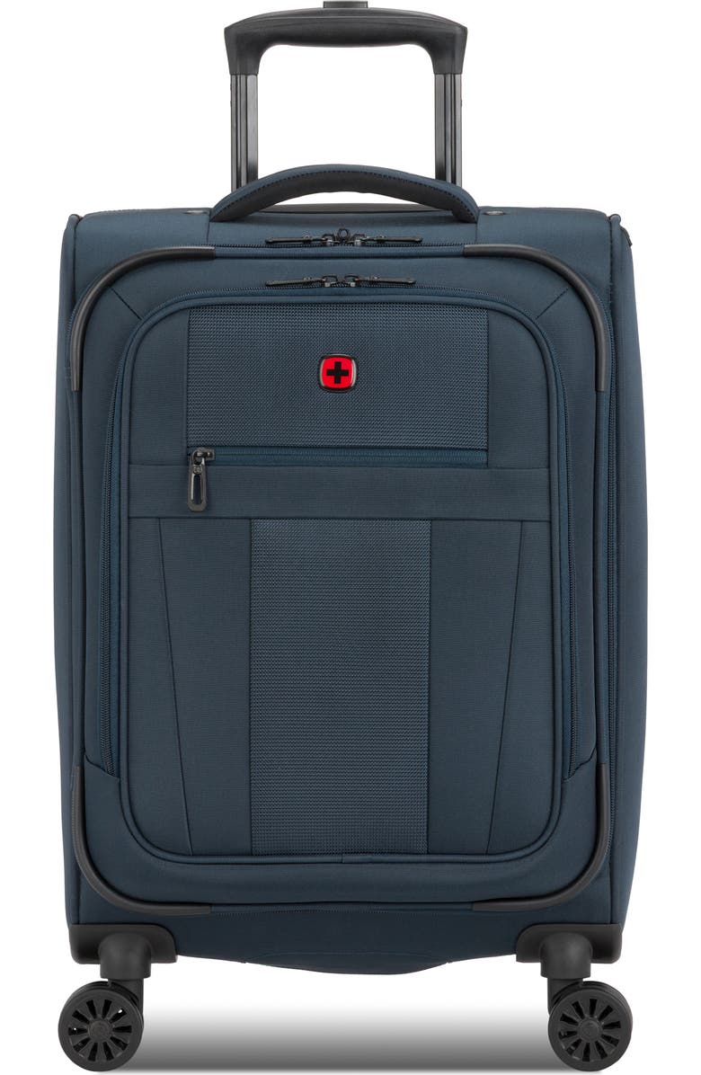 SWISSGEAR 20-Inch Softside Spinner Carry-On Luggage, Main, color, Navy