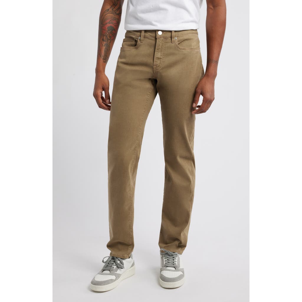Frame L'homme Slim Fit Five-pocket Twill Pants In Dark Tan