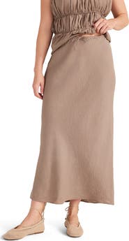 Haven Well Within Linen Bias Cut Midi Skirt